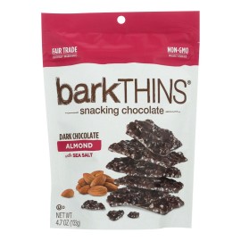 UD_Bark Thins Semi-Sweet Chocolate Dark Chocolate Almond Sea Salt Solid Form Case of 12-4.7 Oz Chocolate Chips