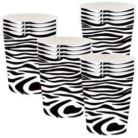 16P Jungle Safari Animal Party Zebra Print Paper Cups,Jungle Animal Party Paper Cups,Jungle Theme Party Tableware Decorations Set for Kids Jungle Safari Reptile Party Supplies