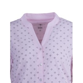 Zeitlos - Women's Short Sleeve Stand-Up Collar Lily Buttons Nightdress, pink