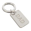Solid 925 Sterling Silver Rectangle Engraved DAD Keyring Keychain Key
