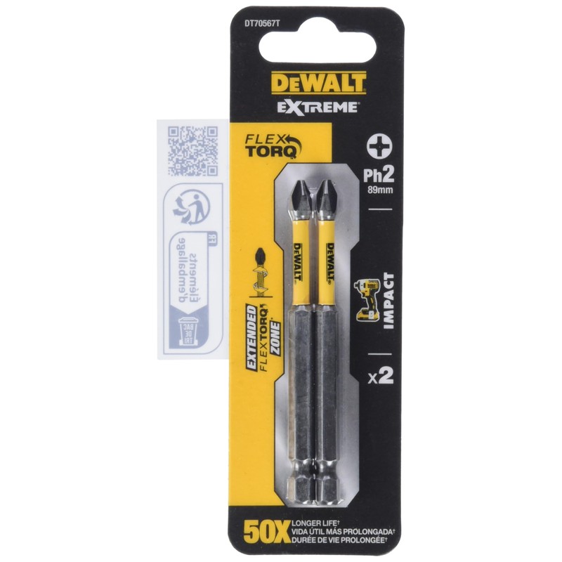 DeWalt DT70567T DT70567T-QZ Twist Bit impact resistant Ph2 89 mm