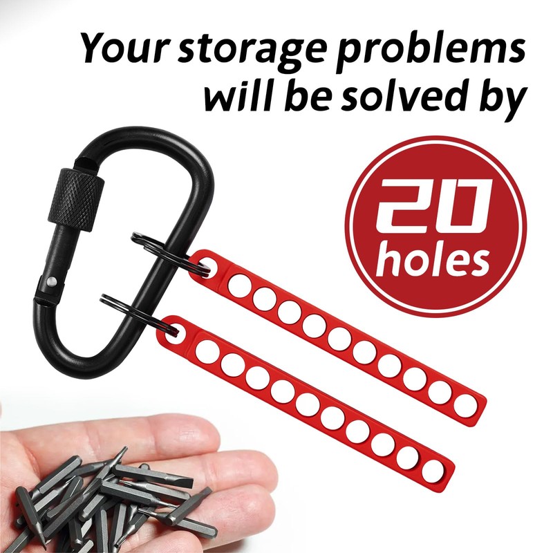 ColumPRO 4PCS 40 Holes Hex Bit Organizer, Bit Holder Keychain,