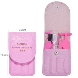 Eyelash Curlers 6Pcs - Eyebrow Tweezer for Women - Eyelash Applicator Tool with Comb - Portable Eyebrow Grooming kit - Mini Eyebrow Scissor Set - Eye Brow Clippers Brush for Fake Lash Cosmetic