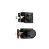 STARPY Black Door Knob with Lock, Exterior Door Lock Set