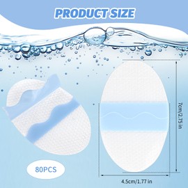 80Pcs Ear Covers for Shower ＆ Swimming, Ear Water Protection, Waterproof ＆ Lightweight, Cotton Included | Silicone-Gel