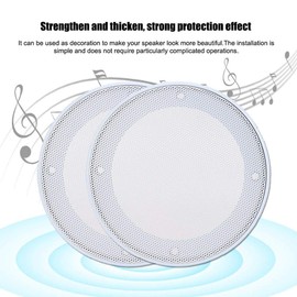 Kafuty 2PCS 4inch Decorative Speaker Cover Protector Cold Rolled Steel + ABS Sound Mesh Speaker Cover(White+White)