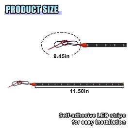 DUSCOKE 4PCS DC 12V Waterproof Car LED Light Strip, 30CM/1Ft 3528 15SMD Car Underbody Light Strip with 9" Wire, Vehicle Interior Exterior Decoration Light for Golf Cart, Boat, Motorcycle (Purple)