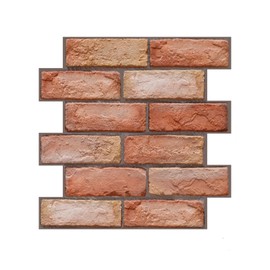 XIFUHUI 10 Stück 3D-Wandpaneelen, selbstklebend, Steintapete, 30 × 30 cm, wasserfeste PVC-Ziegeltapete, Wandaufkleber für Wohnzimmer, Schlafzimmer, TV-Hintergrund, Innenwandgestaltung (Rot)