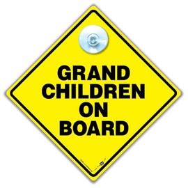 Grandchildren on Board Sign, Baby on Board Sign, Baby Car Sign, Grandchild Car Sign, Grandchildren Car Sign, Baby on Board Car Sign for Grandparents 14cm x 14cm