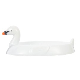 WOONEKY Ceramic Swan-Shaped Soap Dish Draining Soap Holder for Bathroom for Sponges