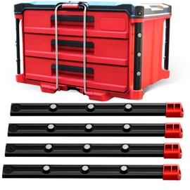 Alpha Engineered Threaded Replacement Packout Rails -10.4" (265mm) Compatible with Milwaukee Packout Drawer Tool Boxes (48-22-8442, 8443, 8444, 8447) - Aluminum Rails - Fits Packout Accessories-Black