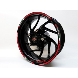 Felgenrand Aufkleber Set für 16 17 18 Zoll Felgen Motorrad Motorracing Italien Flagge X710018