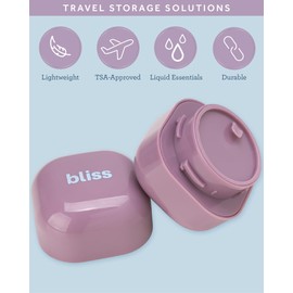 Bliss Travel Jars Set - 4 Piece 0.5oz Leak Proof Square Travel Size Containers with Spatula - Portable Refillable Travel Jars with Lid for Liquids, Creams, and Accessories, Size One Size, Multi