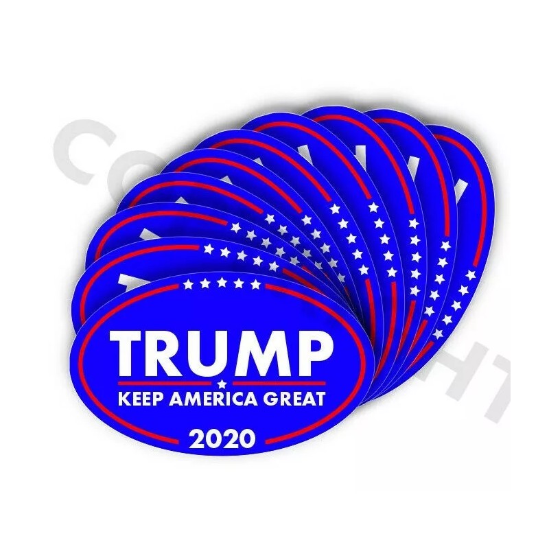 TRUMP 2020 Keep American Great Bumper Stickers Oval Decals Blue