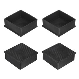 M METERXITY 4-Pack Square Chair Leg Caps, 3.15" (80mm) PVC Chair Leg Floor Protectors for Chairs/Table/Bed, Furniture Feet Covers Cups Non-Slip End Tips