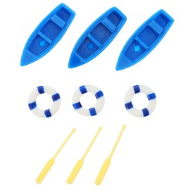 Sosoport 3sets Miniature Boat Decoration Life and Landscape Decor for Dollhouse and Adorable Ocean-Themed Ornaments