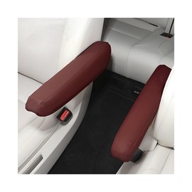 CGEAMDY Pack of 2 Car Armrest Covers, Car Centre Console Cover, Microfibre Leather Car Front Seat Armrest Cover, Car Seat Accessories for Most Office Chairs (Red)