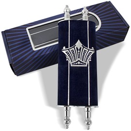 Zion Judaica Complete Small Sefer Torah Scroll 8" Full Five Books of Moses Tora Scripture with Vowels Trop Simchat Tohrah All Old Testaments Judaica Gift for Bar/Bat Mitzvah Mini Tora Reading Practice