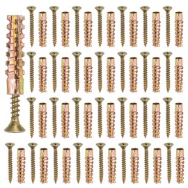 PATIKIL 30 Pcs Drywall Hollow Wall Anchors with Screws, 0.16 x 1.38'' Heavy Duty Steel Wall Anchors Kit, Dry Wall Anchors for Concrete Wall Plaster Wall, Multicolor