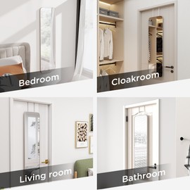 SCWF-GZ 47x14 Mirror Rectangle Full Body Length Door Hanging Wall Mounted Aluminum Alloy Metal Frame Dressing Make-up Mirrors for Entryway Bedroom Bathroom Living Room 47 14 inch Silver