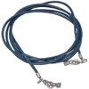 Unbespielt Leather Cord Necklace Blue Women Men Two Lobster Clasp