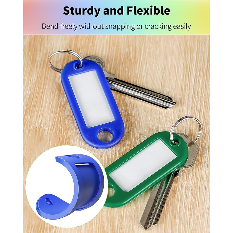 Uniclife 10 Pack 2 Inch Heavy Duty Plastic Keyrings in