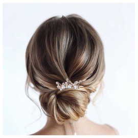 Allereya Pearl Wedding Hair Pins Hair Clip Beads Hair Pins Hair Clip Pearl Bridal Headpiece Decorative Bobby Pins Headpiece Gold Leaf Bridal Hair Accessories for Women and Girls (Gold B)