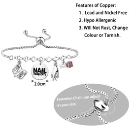 MAOFAED Nail Technician Gift, Nail Artist Bracelet, Gifts for Cosmetician, Nail Tech Gift, Nail Hustler(nail hustlerCA)