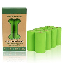 NiftyPlaza Dog Poop Bags, Extra Thick and Strong Poop Bags Leak-proof, 15 Doggy Bags Per Roll, Each Dog Poop Bag Measures 9 x 13 Inches (8 Roll 120 Bags)