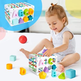 Wisplye Toy Baby from 6 Months 1 2 3 Years Children Montessori Motor Skills Sensory Learning Toy Shape Sorting Game Educational Toy Gifts Toddlers Boys Girls