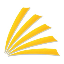 PATIKIL Arrows Vanes 4 Inch, 25 Pack Right Wing Arrow Feather Turkey Fletching Archery Accessories for DIY Target Shooting Hunting, Yellow