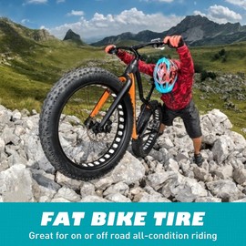 BALINGE 2 Pack Fat Tire for Ebike Mountain Bike Heavy Duty High-Performance Wear-Resistant E-Bike Mountain Snow Bike Tire 20" x 4"，Black，2 Tires 2 Tubes 2levers