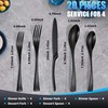 Lemeya 20-Piece Black Silverware Set for 4,Heavy Duty 18/10 Stainless