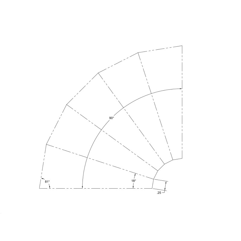 Tigtonic 4" Welded Pie Cuts (Back Purged) 90 Degree Elbow