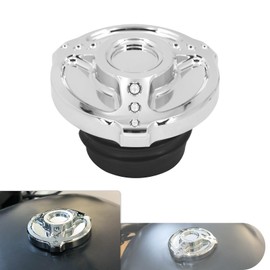 CARGLETRUE Motorcycle Gas Tank Cap CNC Aluminum Screw Vented Fit for Harley Touring Road King Dyna Softail Sportster XL 883 Chrome
