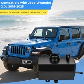 QBselecar Aluminium Engine Coolant Recovery Bottle Tank Compatible with Jeep Wrangler JT 2.0L 2018-2025 Replace 68364312AC 68364312AA 68364312AB