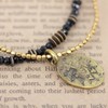 ocean Anklet Black Spinel Cross Maria Medal Coin Gold Brass