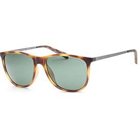 A|X ARMANI EXCHANGE Men's AX4047SF Low Bridge Fit Square Sunglasses, Matte Tortoise/Grey Green, 57 mm