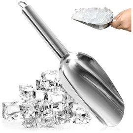Robin Goods® Ice Scoop Made of Stainless Steel - Metal Flour Scoop - Shovel for Food - High-Quality Food Scoop - Portioning Scoop - Kitchen Accessories (1 Piece - Ice Scoop)