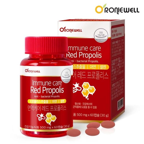 Roniwell Immune Care Red Propolis 60 capsules (1 month supply), single option / 로니웰 면역케어 레드 프로폴리스 60캡슐 (1개월분), 단일옵션