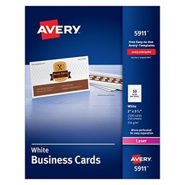 Avery Printable Business Cards, Laser Printers, 2,500 Cards, 2 x 3.5 (5911), White
