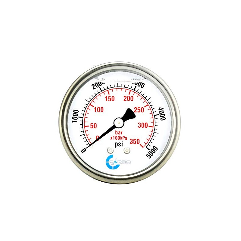 2" Pressure Gauge, Stainless Steel Case, Chrome Plated Brass Connection,