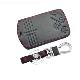 BKY 4 Button Leather Smart Key Case for Mazda RX8 CX7 CX9 Atenza MPV Plymacy Beresa Biante Key Holder (Black)
