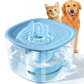 Dog Water Fountain for Medium Large Dogs, 10L/338oz Automatic Cat Water Fountain with Multi-Filtration & Deeper Drinking Area, Ultra-Quiet Dog Water Bowl Dispenser, Great for Multi-Pet Home