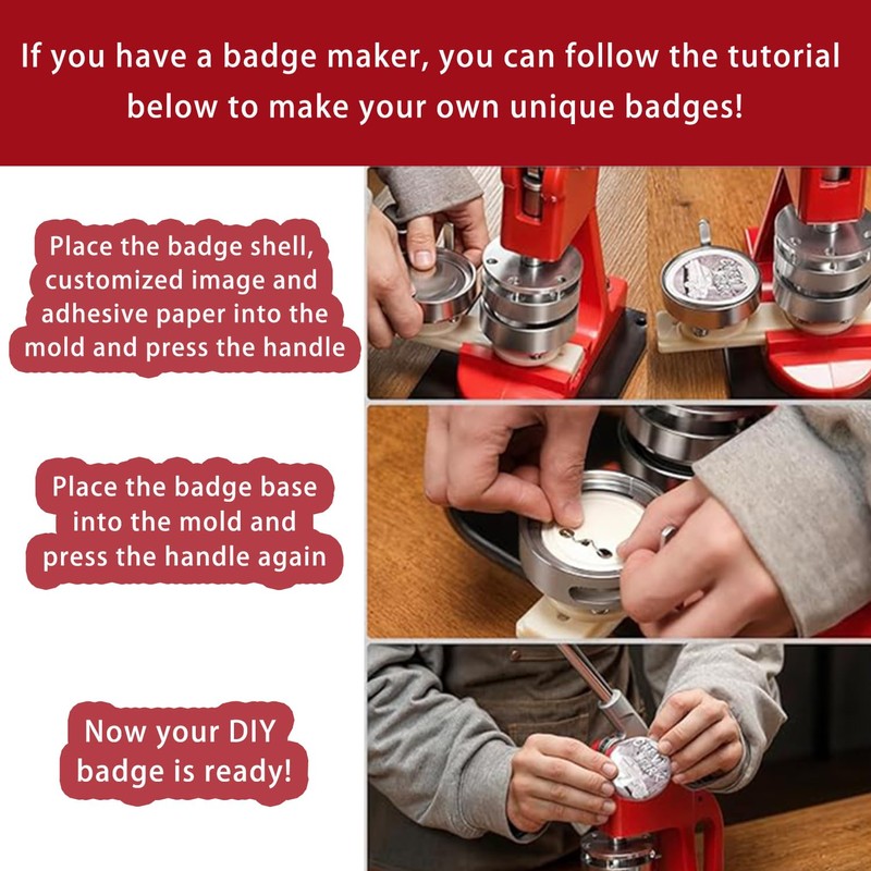 WBYNB Pack of 100 Round Blank Pin Buttons, Badge Button