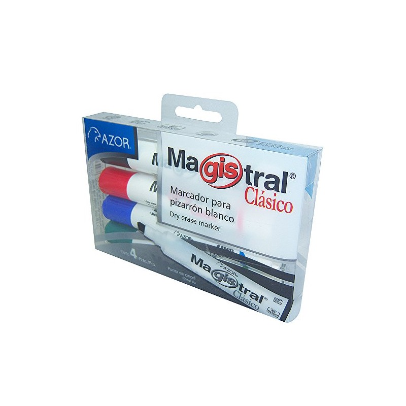 Magistra- Marcador p/pizarron grso c/4 cols magistra
