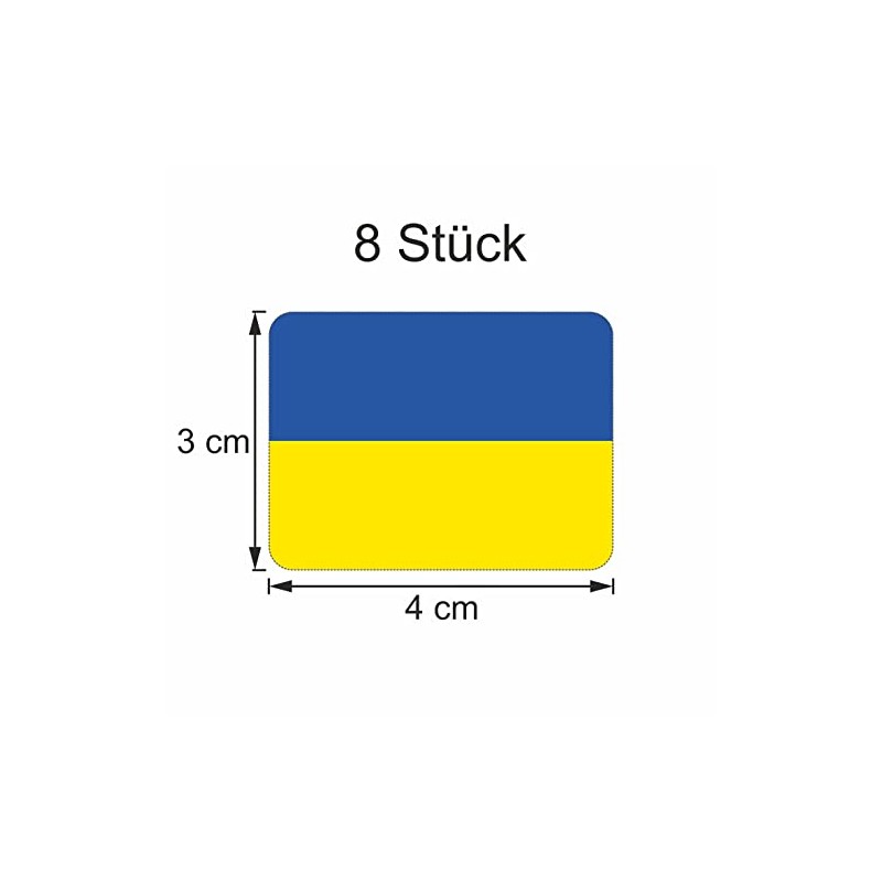 Generisch Set of 8 Ukraine Flag Stickers | Car Sticker