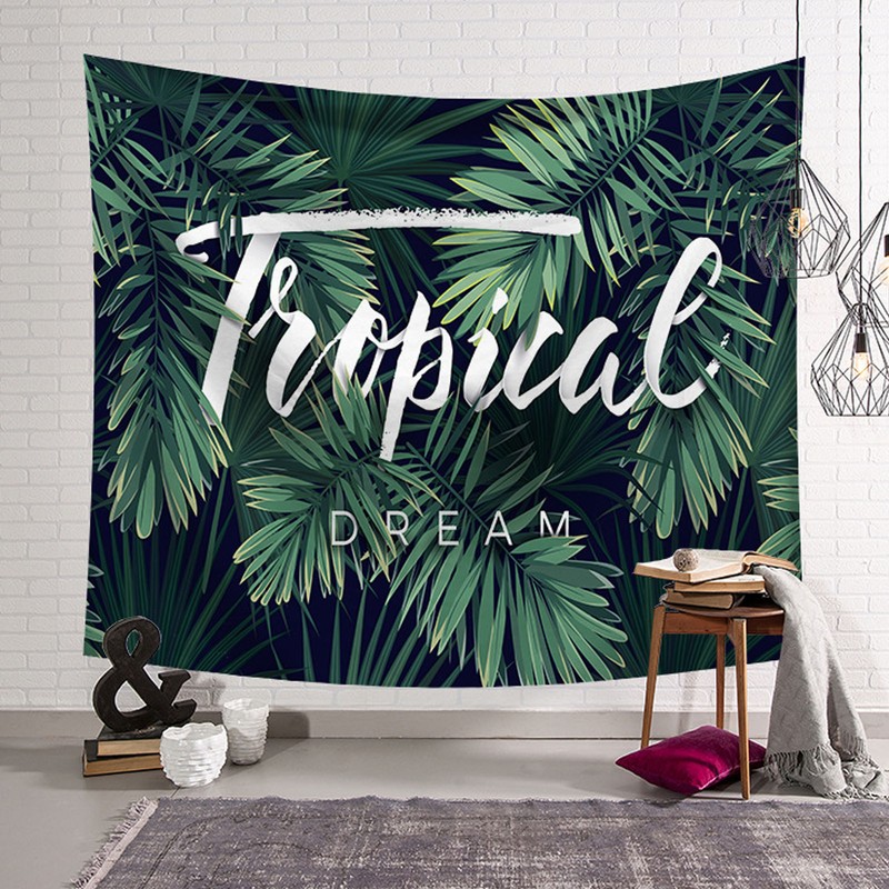 Tapestry Beautiful Green Plants Background Wall Decoration Tapestry for Living