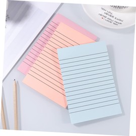 Parliky 5pcs Colorful Striped Self Stick Note Pads Multi Use Memo Paper for Students Office Home School Easy to Use and Portable Light Pink Green Yellow Blue Fluorescent Pink