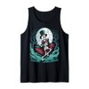 Skeleton Dancing Under The Moon Funny Spooky Tank Top